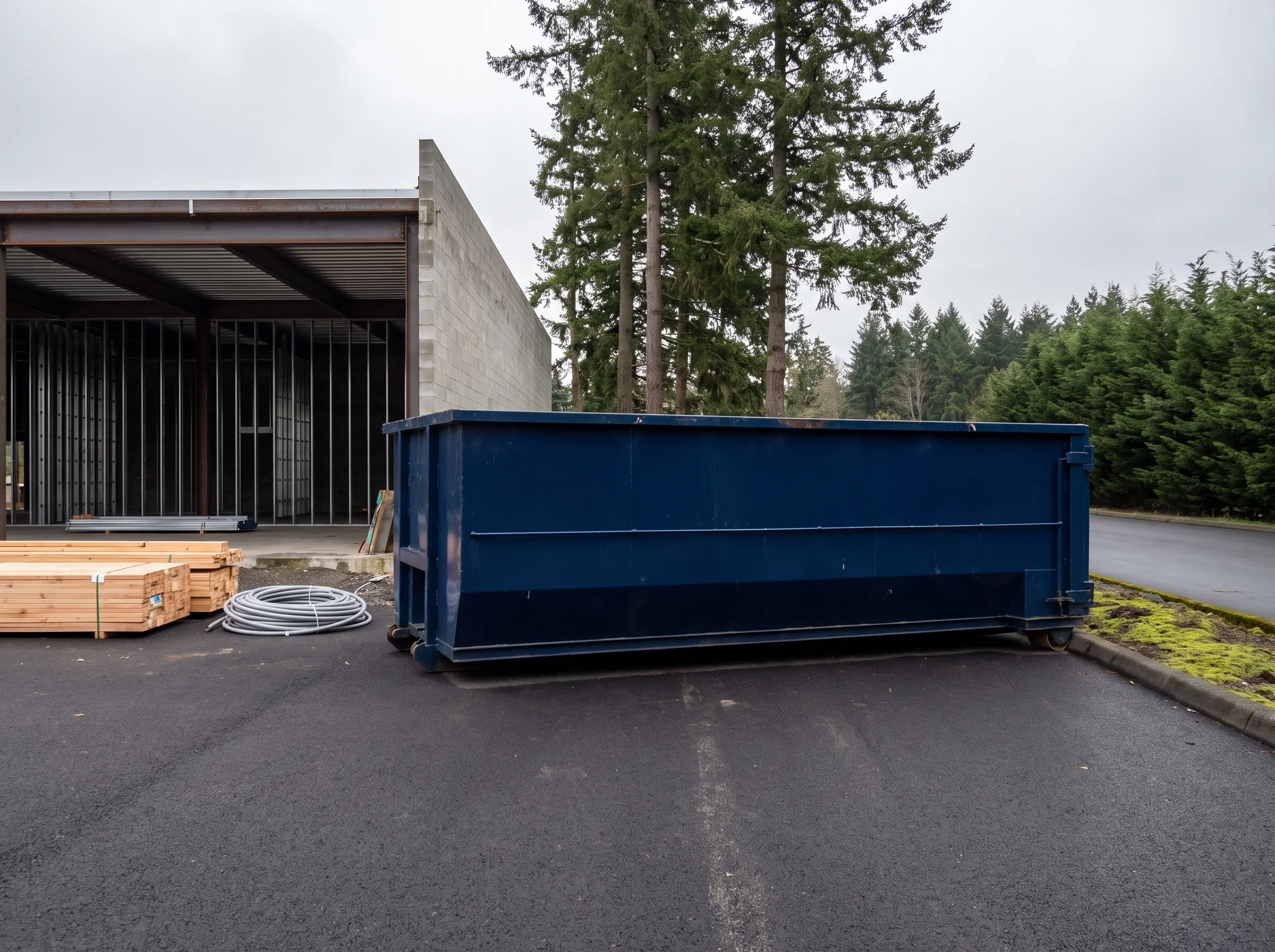 Roll-off dumpster being loaded in Washington